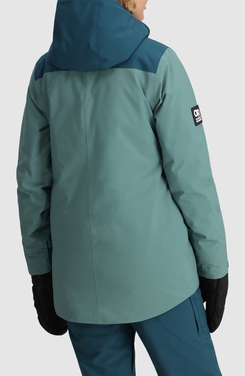 Outdoor Research Snowcrew Waterproof Hooded Ski Jacket In Neptune/harbor