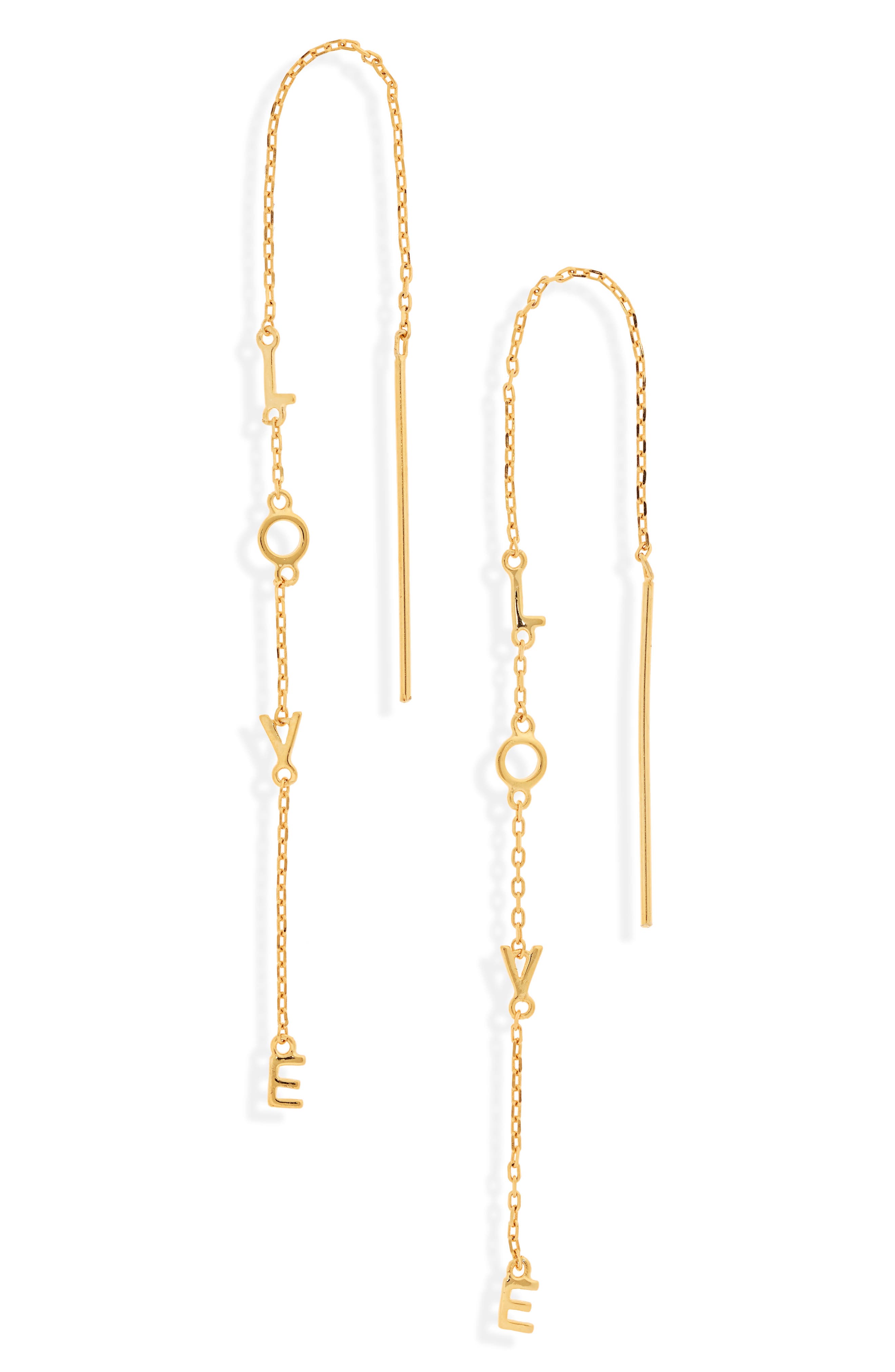 Adornia Love Threader Earrings In Gold