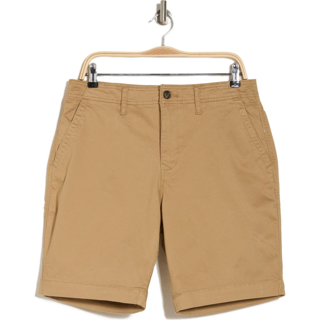 Shop Lucky Brand Stretch Cotton Sateen Chino Shorts In Vintage Khaki