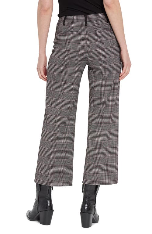 Shop Lyssé Livia Jacquard Crop Wide Leg Ponte Pants In Boston Glen Plaid