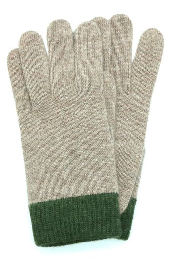 Portolano Colorblock Cashmere & Wool Tech Gloves In Toast/avocado