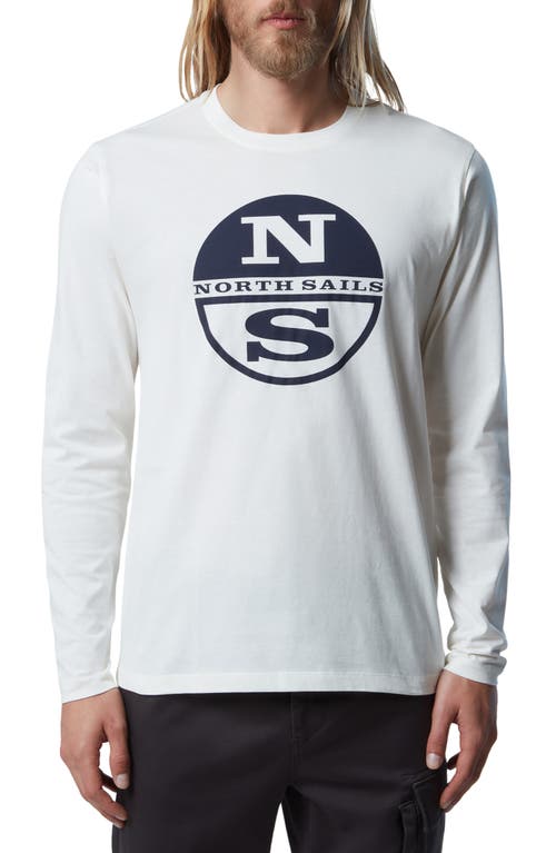Logo Long Sleeve Cotton Graphic T-Shirt in Marshmellow
