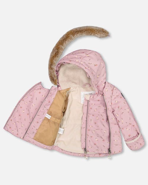 Shop Deux Par Deux Baby Boy's Two Piece Baby Snowsuit Rose Printed Mini Flowers