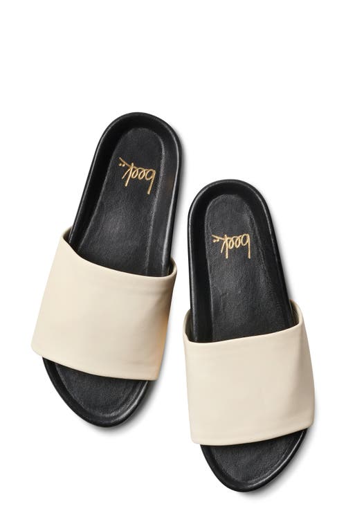 Shop Beek Platform Slide Sandal In Eggshell/black