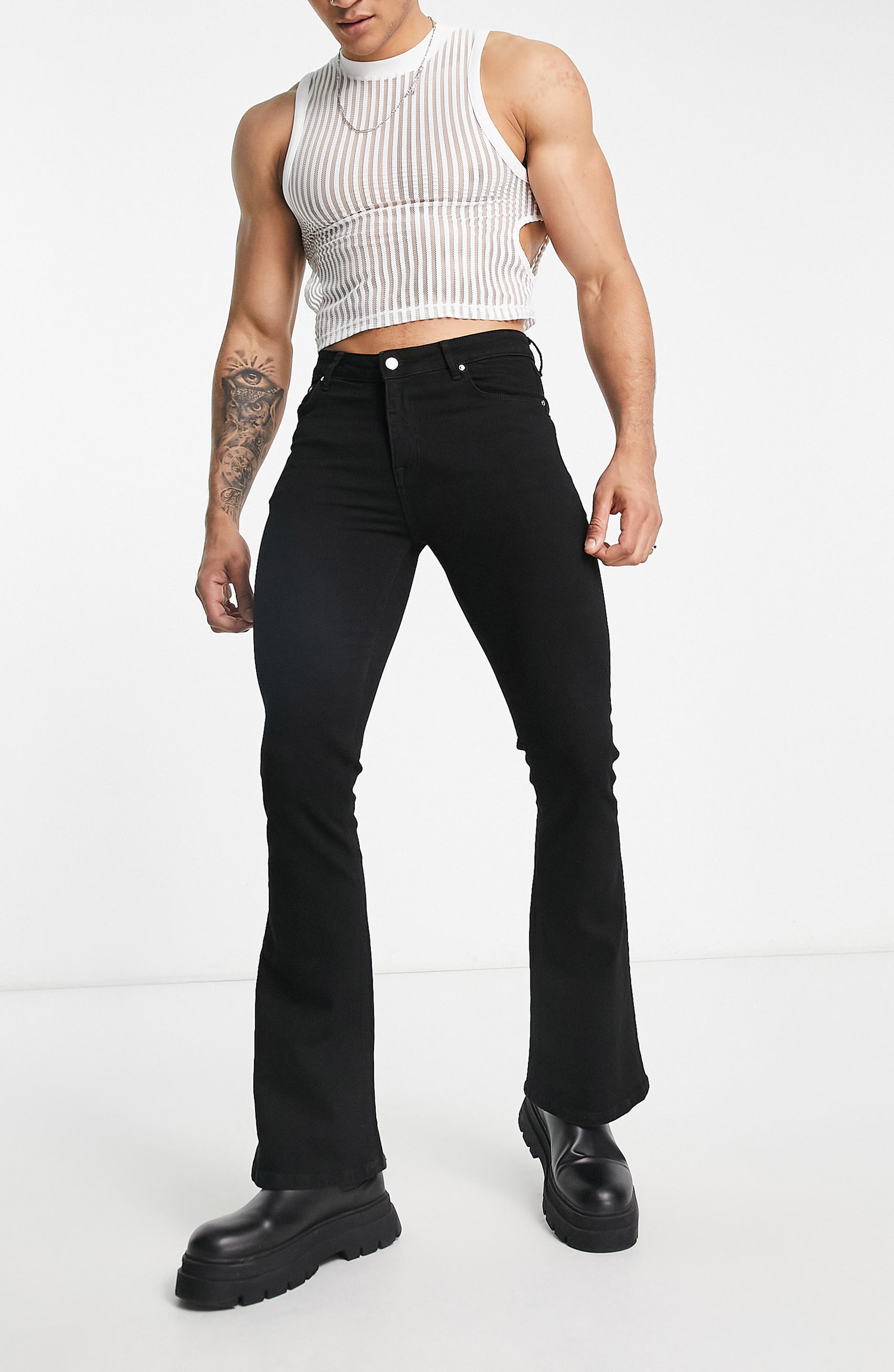 ASOS DESIGN Stretch Flare Jeans in Black | Smart Closet