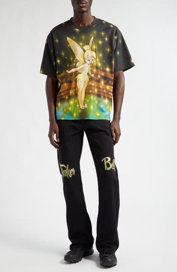 Shop Stockholm Surfboard Club X Disney Tinker Bell Embroidered Straight Leg Jeans