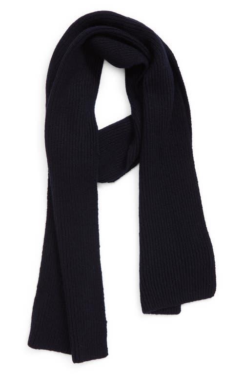 Eleventy Ribbed Cashmere Scarf in Navy