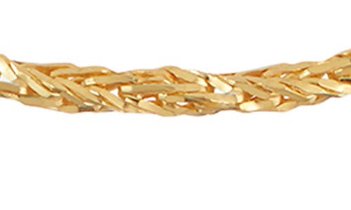 Fzn 14k Gold Plate Sterling Silver Diamond Cut Foxtail Chain Necklace In Yellow