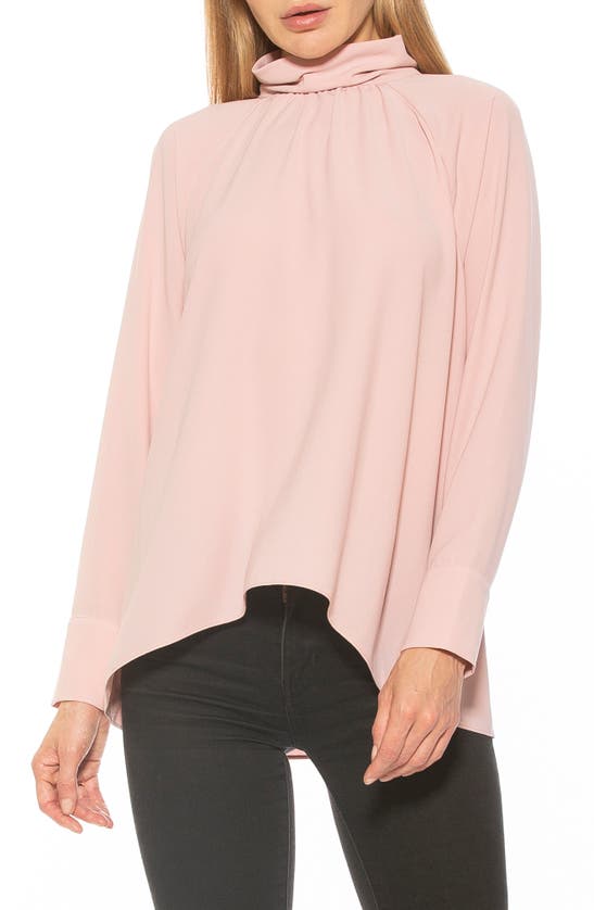 Alexia Admor Danielle Draped Blouse In Blush