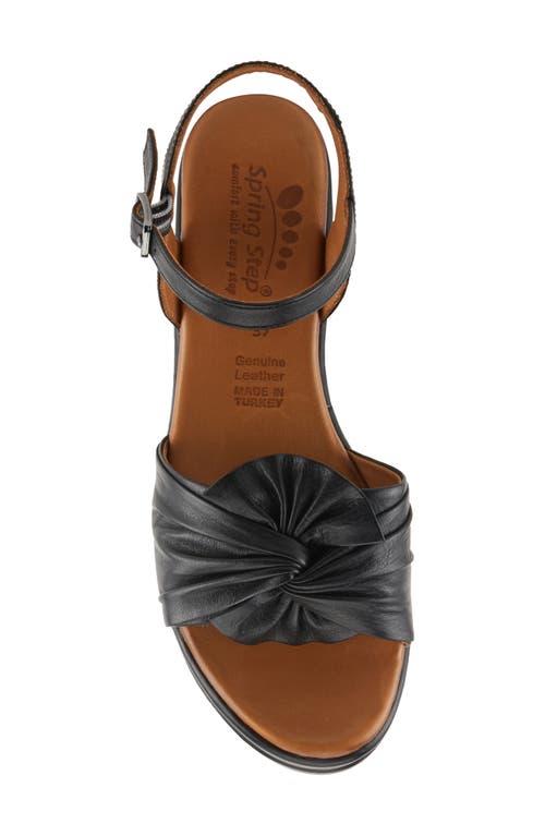 Spring Step Wakefield Ankle Strap Platform Wedge Sandal In Black