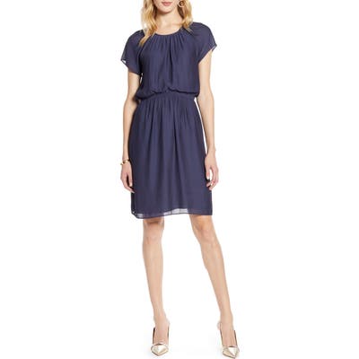 Halogen Blouson Dress, Blue