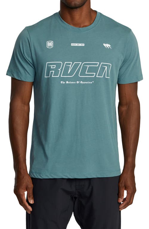 Shop Rvca Big  Club Performance Graphic T-shirt In Pine Grey