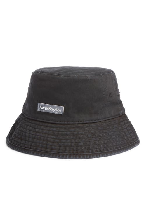 Acne Studios Brimmo Cotton Twill Bucket Hat in Black | Smart Closet