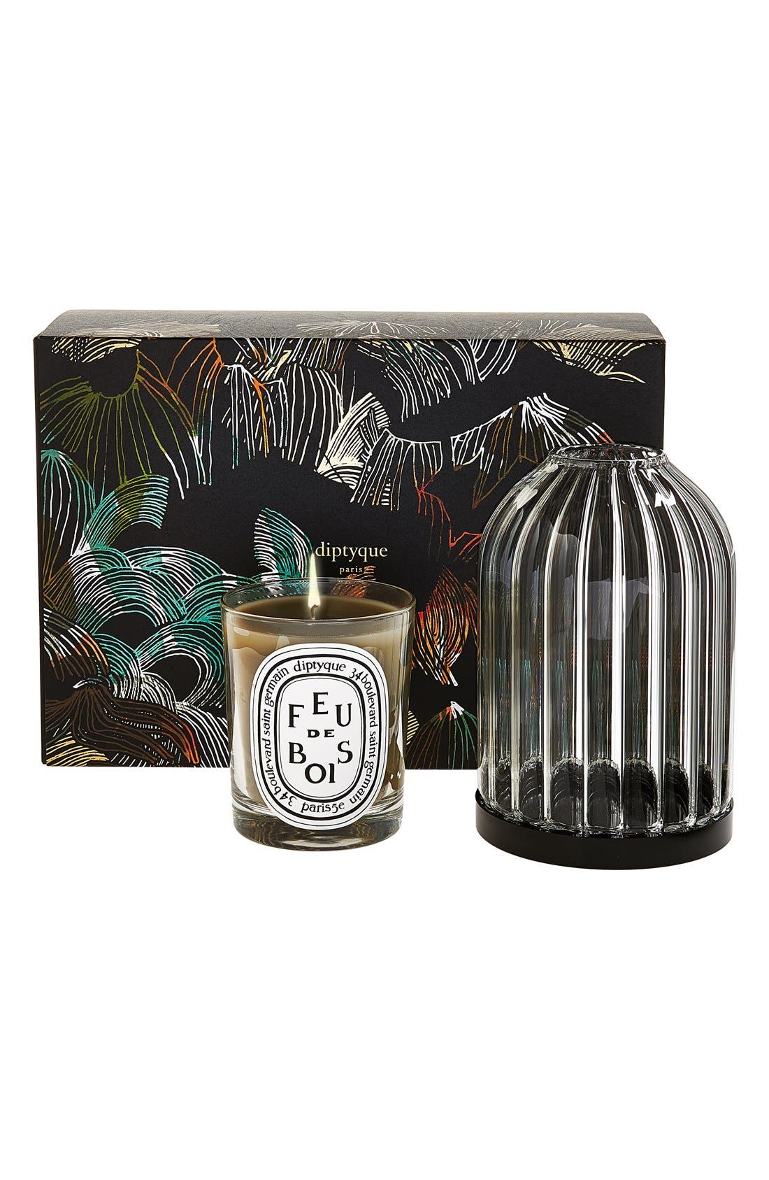diptyque 'Feu de Bois' Candle & Holder Nordstrom