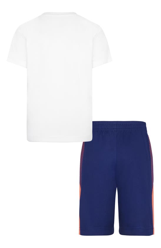Shop Nike Kids' Block T-shirt & Shorts Set In Blue Void