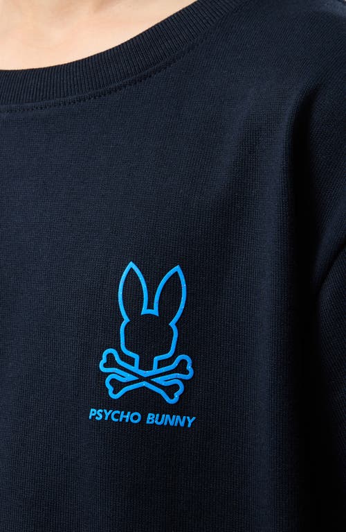 Shop Psycho Bunny Kids' Logo Graphic Cotton T-shirt In Navy