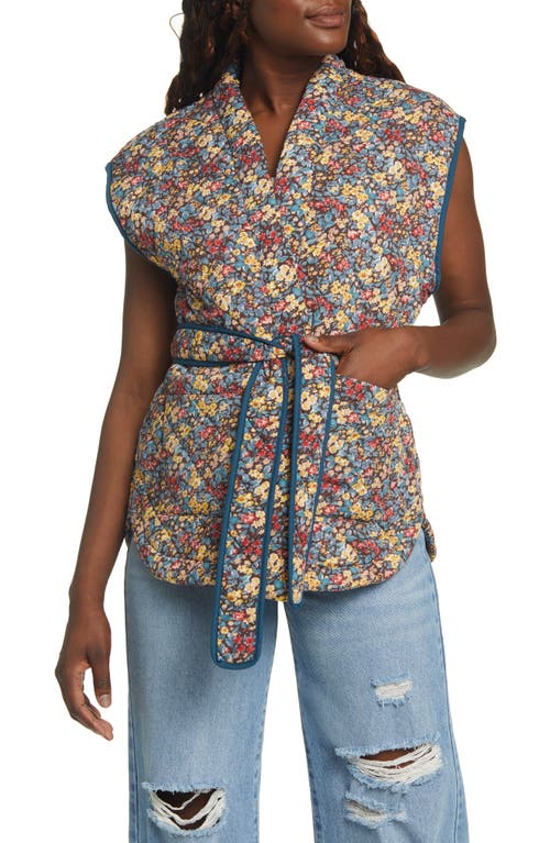 BLANKNYC Floral Quilted Vest in In Bloom