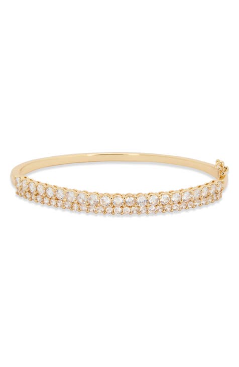 Two-Row CZ Hinge Bangle Bracelet