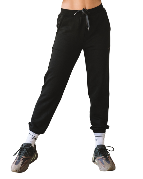 Shop Rebody Active Rebody Lifestyle French Terry Sweatpants In Metropolis Black/slate