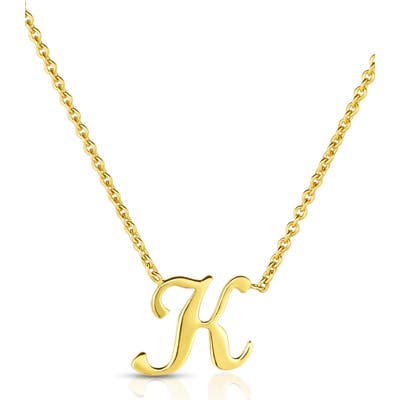Robert Coin Cursive Initial Pendant Necklace