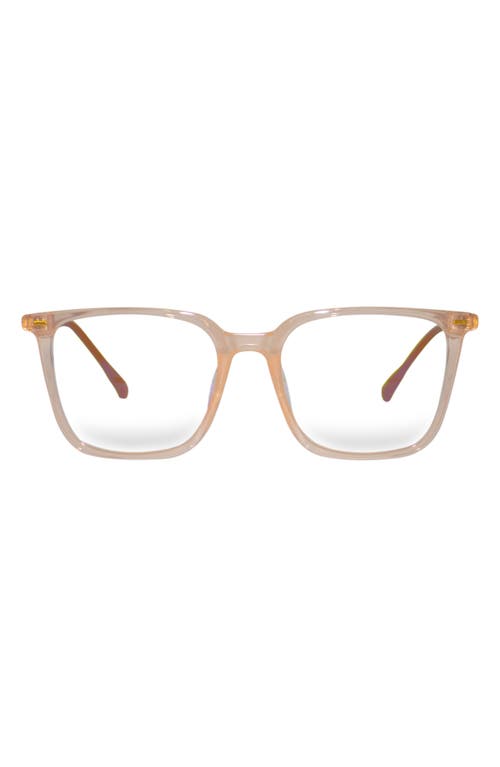 Fifth & Ninth Frankie 62mm Square Blue Light Blocking Glasses In Peach Tan/clear