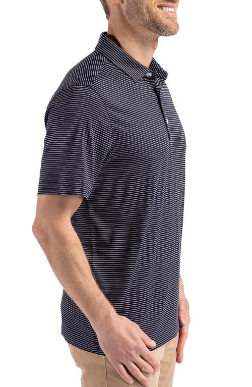 CUTTER & BUCK CUTTER & BUCK FORGE FINE LINE STRIPE RECYCLED BLEND POLO