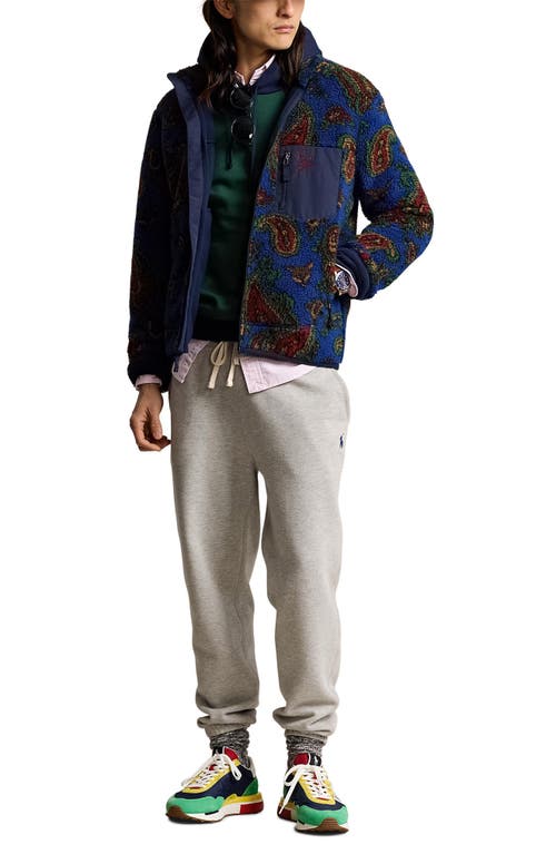 Shop Polo Ralph Lauren High Pile Fleece Jacket In Royal Belv Paisley Combo