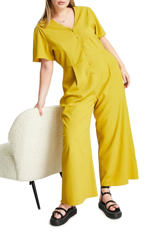 ASOS DESIGN Curve Culotte Jumpsuit in Mustard