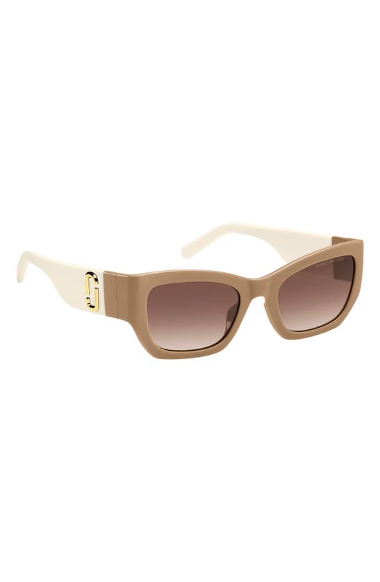 Shop Marc Jacobs 53mm Cat Eye Sunglasses In Beige/ Brown Gradient