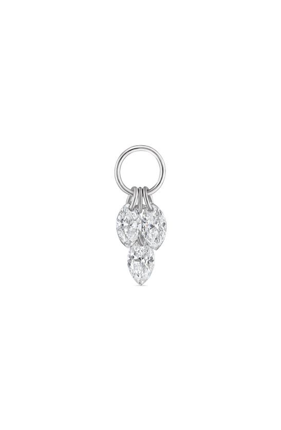 Maria Tash Floating Diamond Plume Charm In White Gold