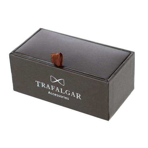 Trafalgar Men's Sutton Black Lacquer Cushion Cufflinks In Gold