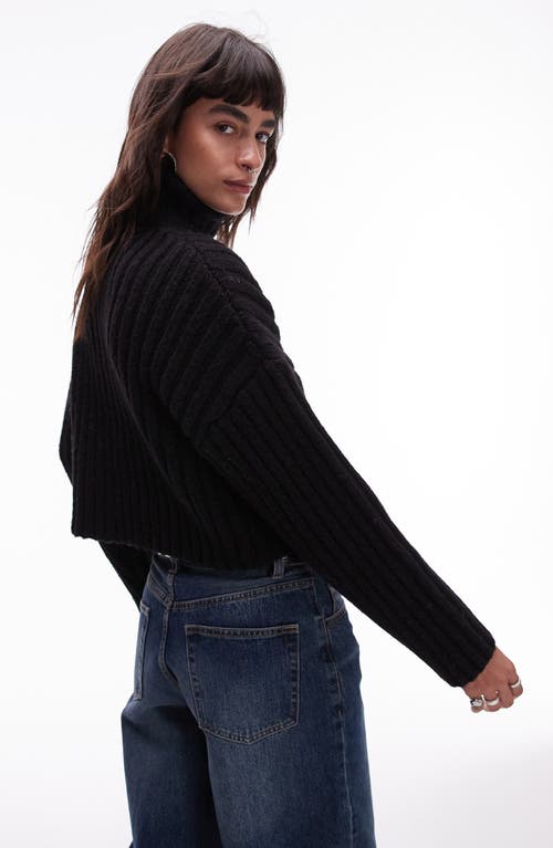 TOPSHOP TOPSHOP RIB CROP TURTLENECK SWEATER 