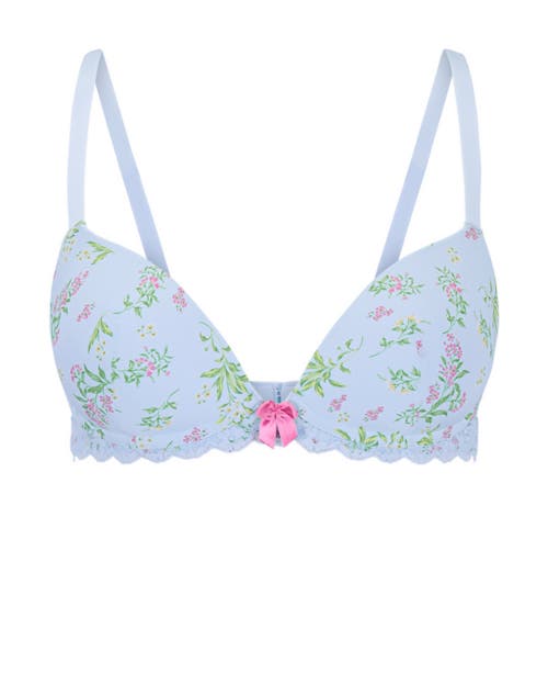 Shop Adore Me Shea Push Up Plunge Bra In Floral Blue