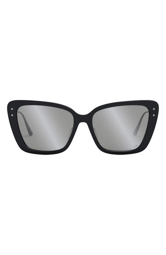 Dior Miss B5i 54mm Butterfly Sunglasses In Shiny Black / Smoke Mirror