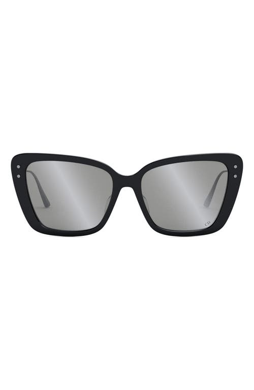 MissDior 56mm Butterfly Sunglasses in Shiny Black /Smoke Mirror