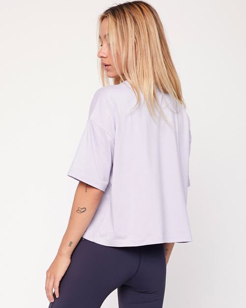 Shop Rebody Active Cozy Boxy Tee Short Sleeve Top In Purple Lace