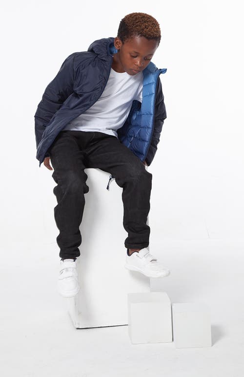 Rokka&rolla Kids' Reversible Lightweight Puffer Jacket In Navy Peony