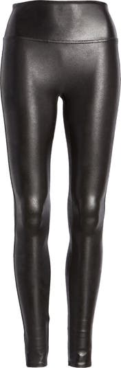 Spanx Ready-to-Wow& Faux-Leather Leggings, Black, Women's, L, Pants & Shorts Leather & Faux Leather Leggings