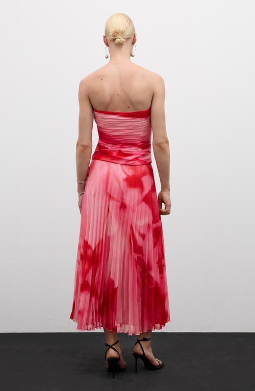 Mango Pleated Handkerchief Hem Skirt In Pink