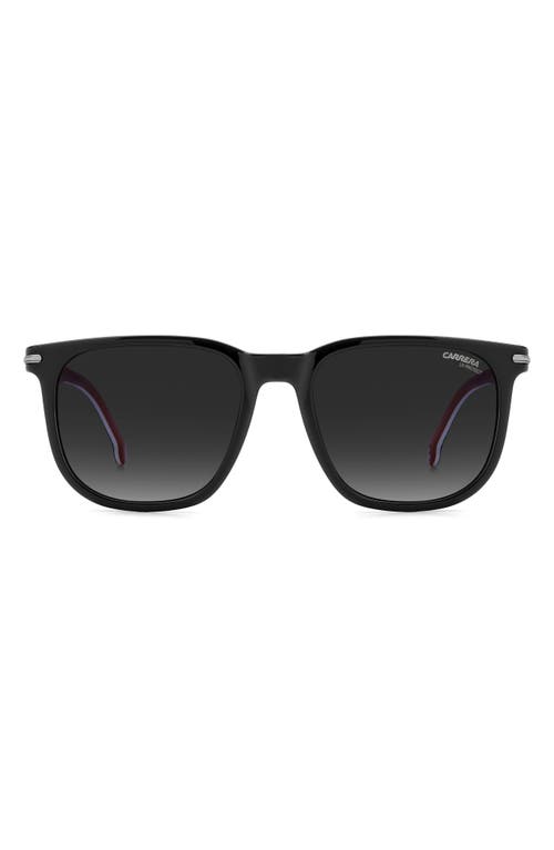 Carrera Eyewear 54mm Rectangular Sunglasses in Black Grey Shaded