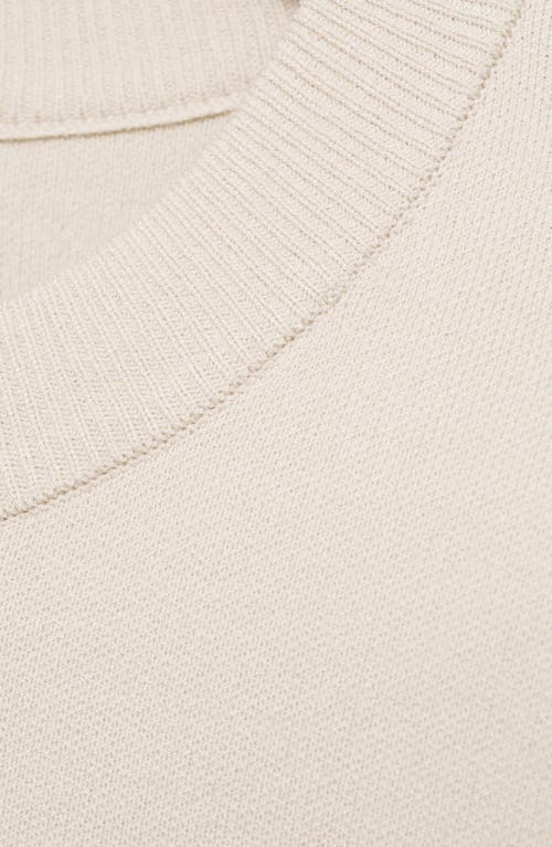 Shop Mango Regular Fit Fine Knit Sweater In Ivory White