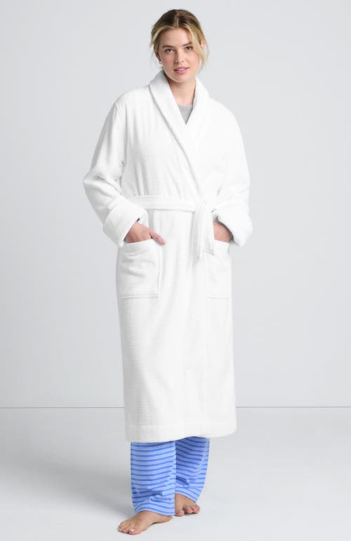 Shop Lands' End Cotton Terry Long Spa Bath Robe In White