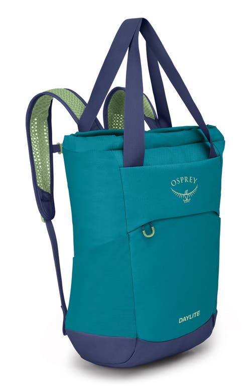 Shop Osprey Daylite Water Repellent Tote Pack In Blue Spikemoss/alkaline