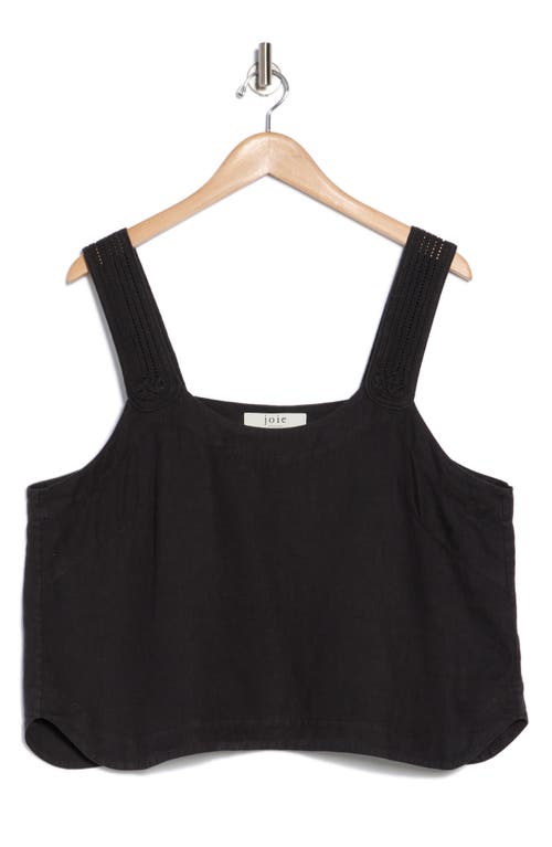 Joie Paisley Sleeveless Linen Top In Caviar