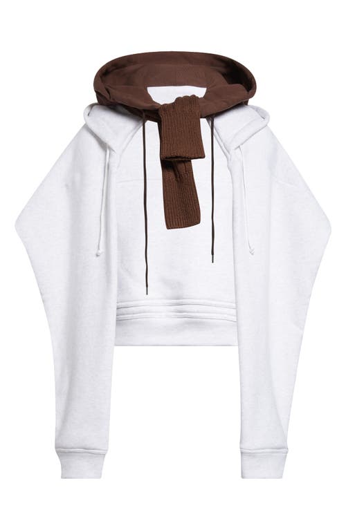 Meryll Rogge Layered Hooded Wrap In White/brown