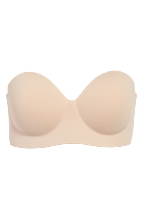 Mascarry Strapless Sticky Bra Backless Bra Invisible Silicone Bras Push up  Bra for Women, Beige 