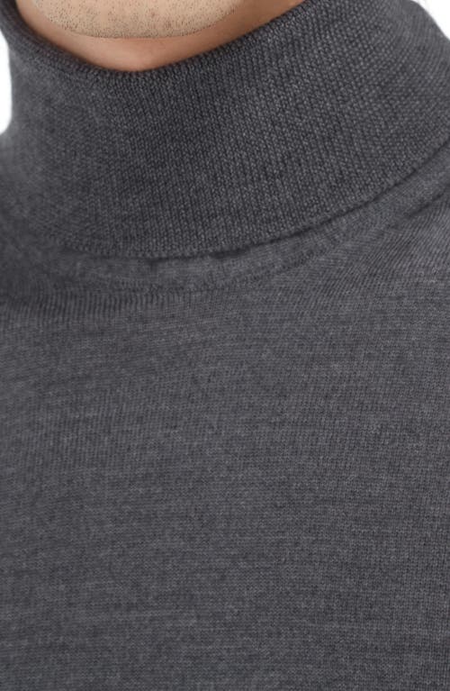 Shop Bugatchi Sawyer Merino Wool Turtleneck Sweater In Anthracite