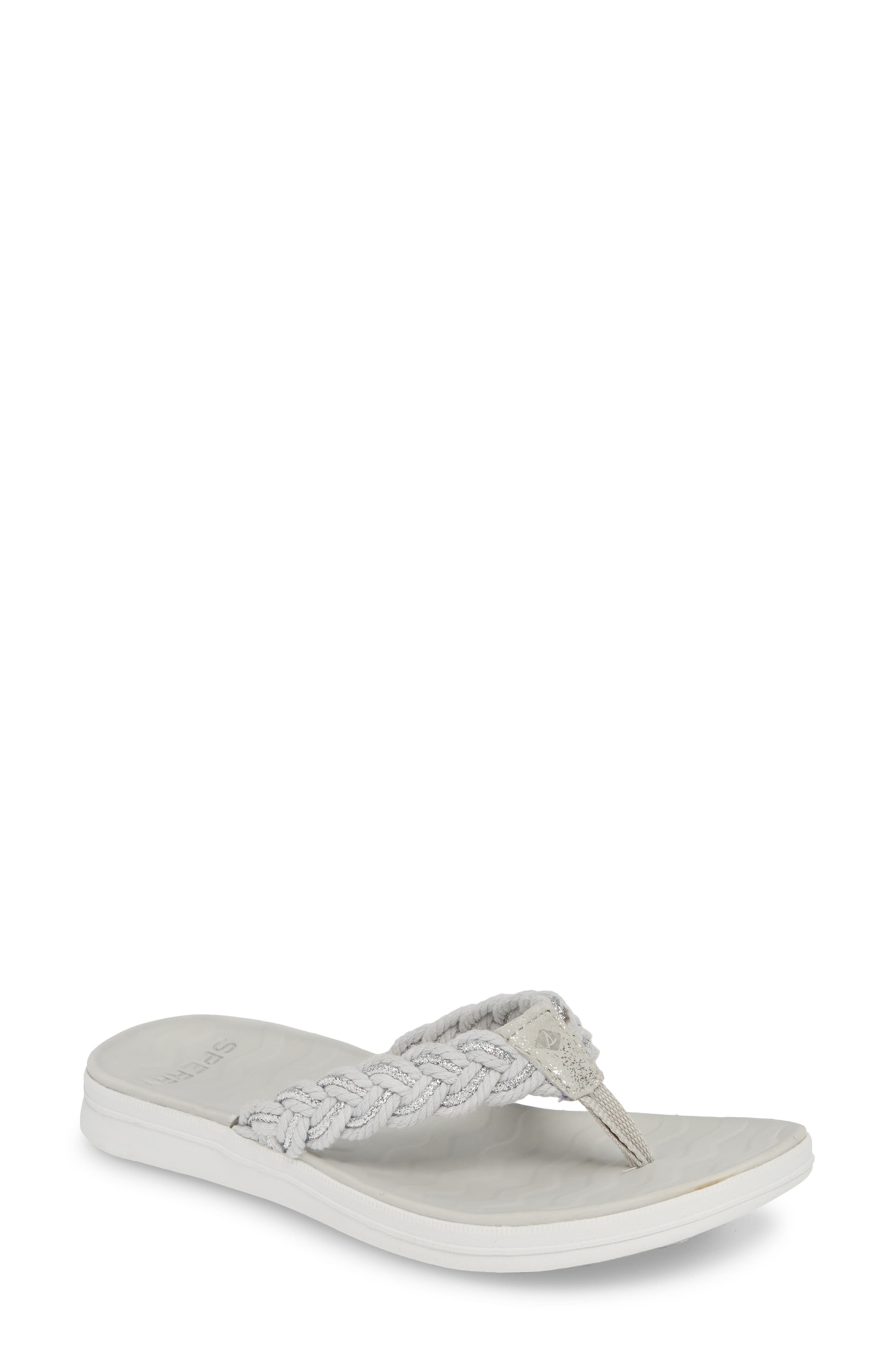 Sperry Adriatic Braided Flip Flop, Grey