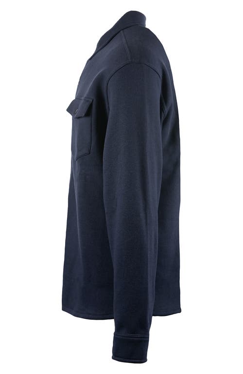 Burnside Fleece Shirt Jacket In Navy