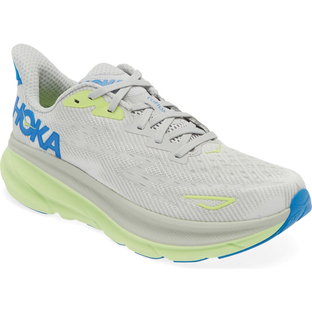 Hoka Clifton 9 Running Shoe In Stardust/electric Cobalt